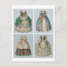 Vintage Jenny Lind Papper Dolls vykort