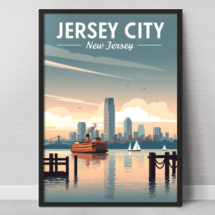 Vintage Jersey City New Jersey Poster