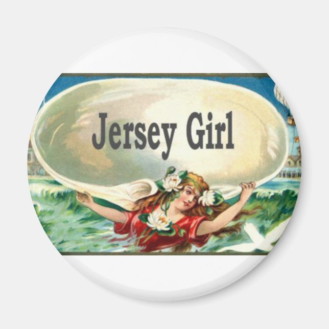 Vintage Jersey Shore Jersey Girl Magnet (Framsidan)