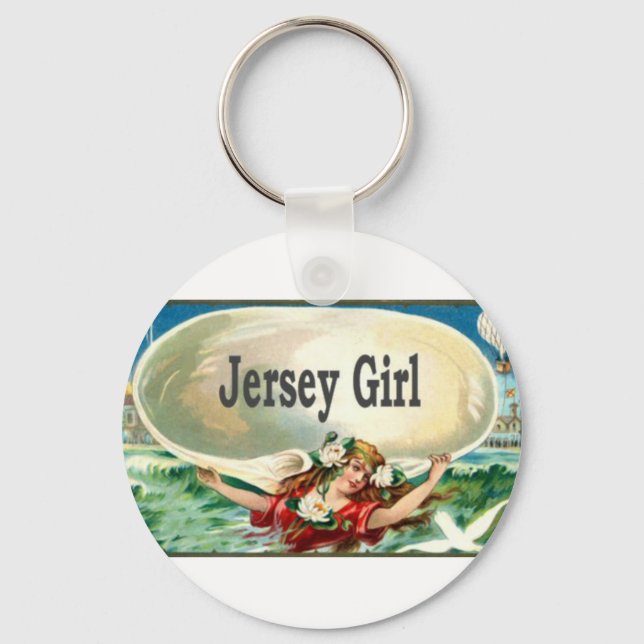 Vintage Jersey Shore Jersey Girl Nyckelring (Framsida)