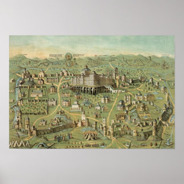 Vintage Jerusalem Illustration Poster (Framsidan)