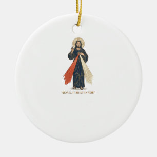 Vintage Jesus jag litar på dig religiös vektor des Julgransprydnad Keramik
