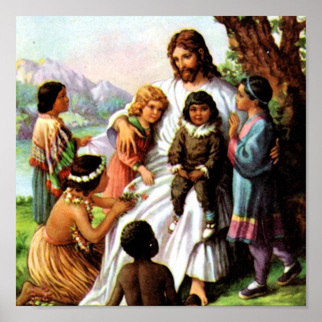 Vintage Jesus Kärlek Poster 15 x 15 (Framsidan)