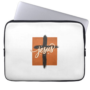 Vintage Jesus-kors Kristet T-shirt-design_1 Laptop Fodral