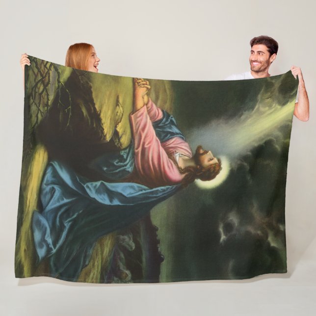 Vintage Jesus Kristus badande, Getsemane trädgårde Fleecefilt (På plats)