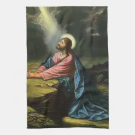 Vintage Jesus Kristus badande, Getsemane trädgårde Kökshandduk