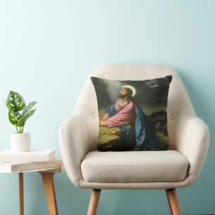 Vintage Jesus Kristus betande, Getsemane trädgårde Kudde