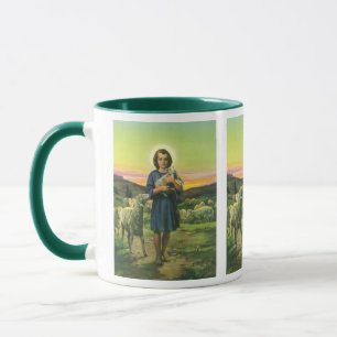 Vintage Jesus Kristus herden med lammunge Mugg