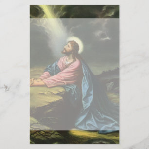 Vintage Jesus Kristus Praying, Gethsemane Garden Brevpapper