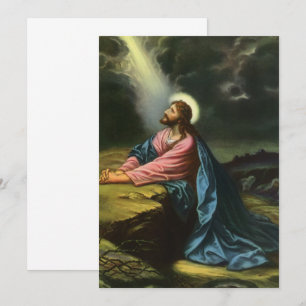 Vintage Jesus Kristus Praying, Gethsemane Garden Inbjudningar