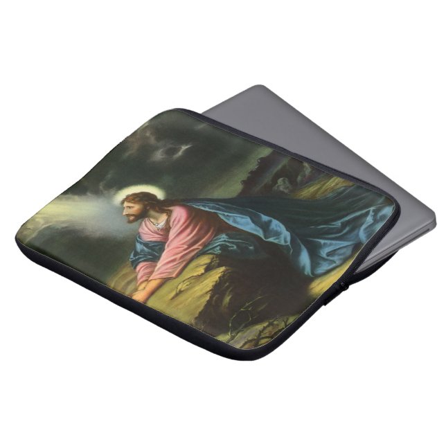 Vintage Jesus Kristus Praying, Gethsemane Garden Laptop Sleeve (Framsida topp)