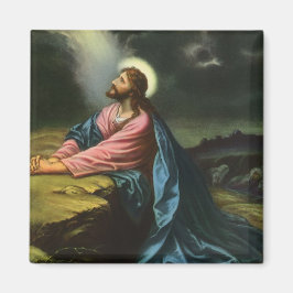 Vintage Jesus Kristus Praying, Gethsemane Garden Magnet