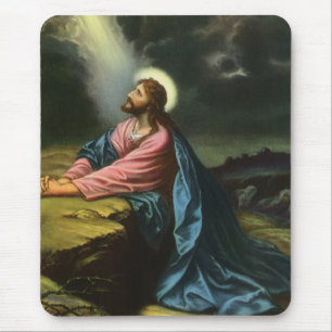 Vintage Jesus Kristus Praying, Gethsemane Garden Musmatta