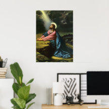 Vintage Jesus Kristus Praying, Gethsemane Garden