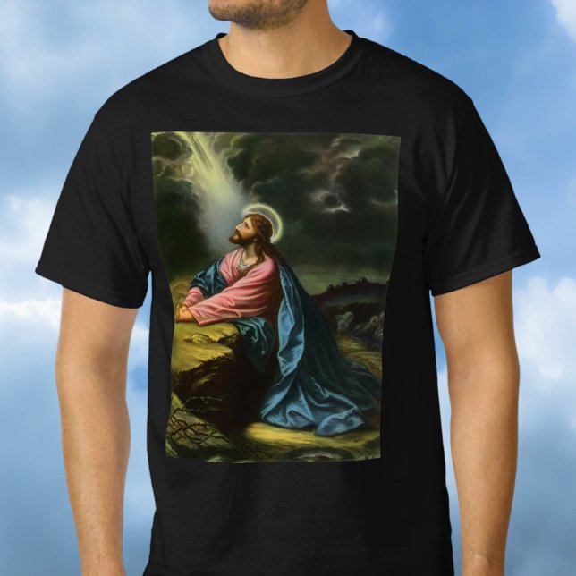 Vintage Jesus Kristus Praying, Gethsemane Garden Tee Shirt (Skapare uppladdad)