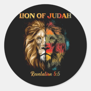 Vintage Jesus Lejon av Judah 5 5 Christian Faith R Runt Klistermärke