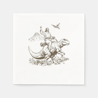 Vintage Jesus Riding Dinosaur 90 Pappersservett