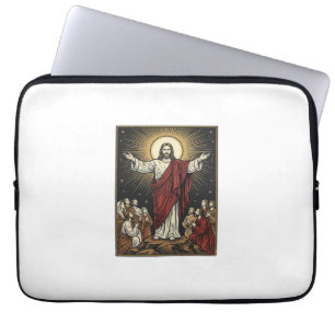 Vintage Jesus Strålande Ära Kristet Gravyr De Laptop Fodral