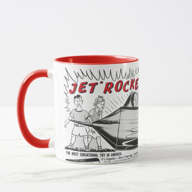 Vintage Jet Rymdskepp Mugg (Vänster)
