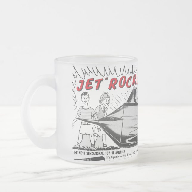 Vintage Jet Rymdskeppsreklam  Frostad Glasmugg (Vänster)