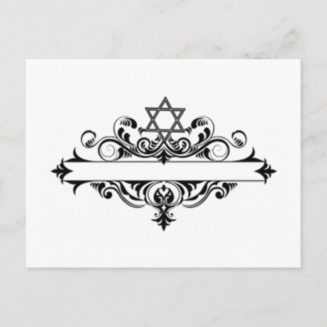 Vintage Jewish Header Vykort (Framsida)