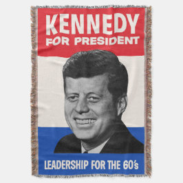 Vintage JFK Kennedy för president 1960 kampanj Filt