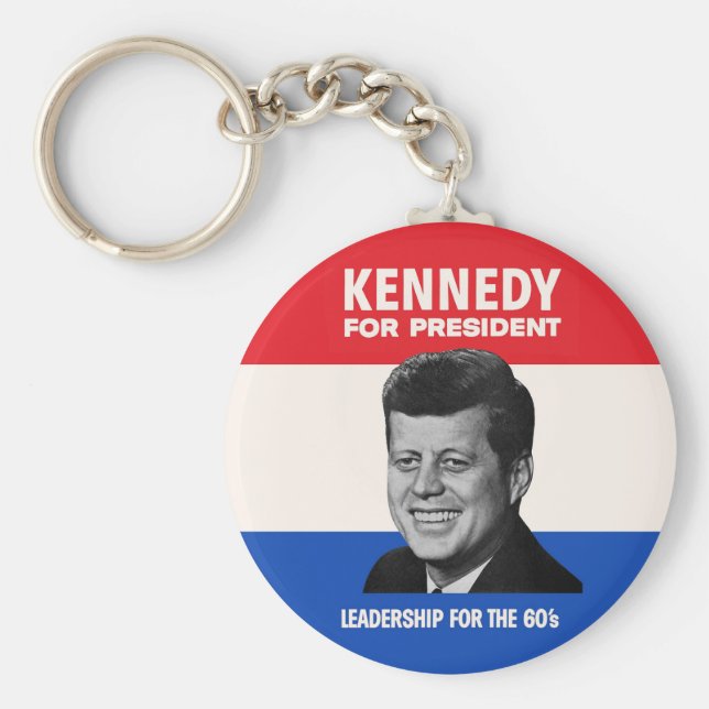 Vintage JFK Kennedy till president 1960 Kampanj Nyckelring (Framsidan)