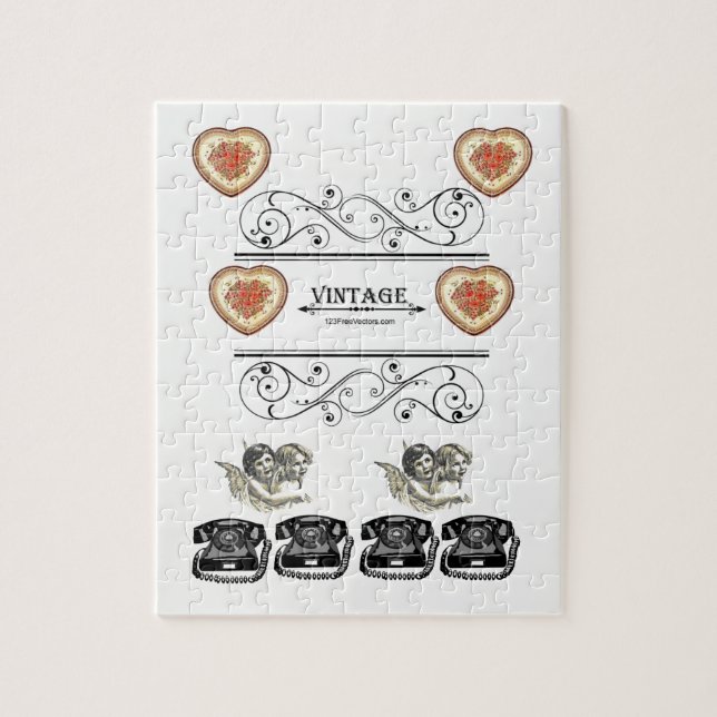 Vintage Jigszawa Puzzle Pussel (Vertikal)
