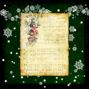 Vintage Jingle Klockor Scrapbook Papper