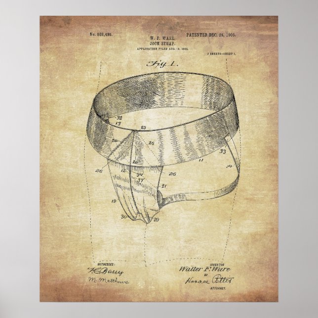 Vintage Jock Strap Illustration Poster (Framsidan)