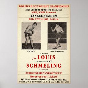 Vintage Joe Lewis mot Max Schmeling Poster