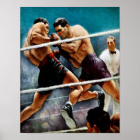 Vintage Joe Lewis vs Max Schmeling Art Poster