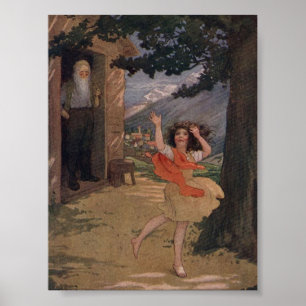Vintage Johanna Spyri Heidi de schweiziska Alperno Poster