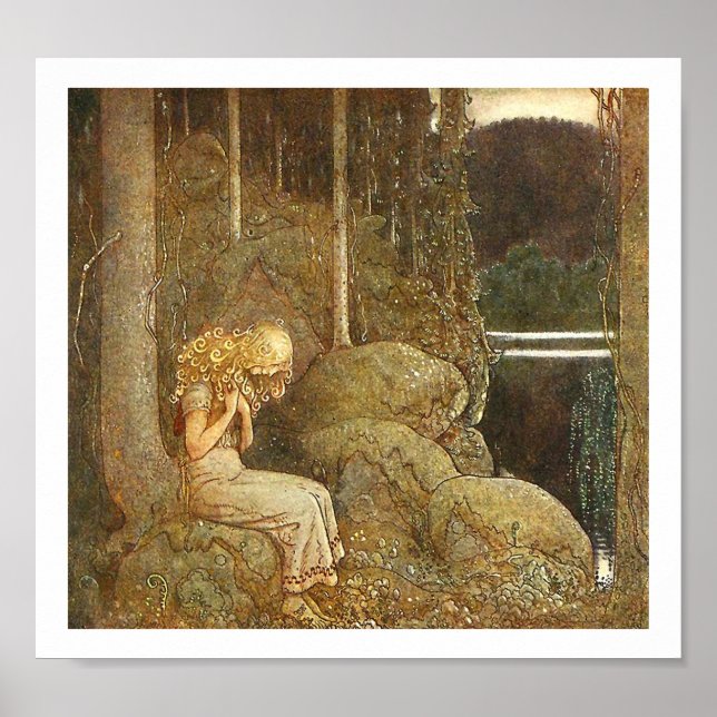 Vintage John Bauer Fairy Tale Illustration Poster (Framsidan)