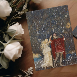Vintage John Bauer Princess och Prince Valentiness Kort