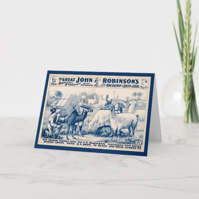 Vintage John Robinson Circus Poster Kort (Framsida)