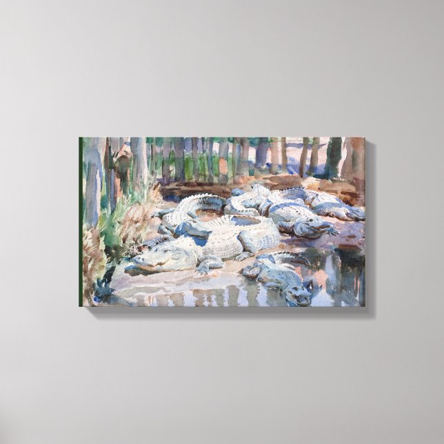 Vintage John Singer Sargent Muddy Alligator Canvastryck (Framsida)