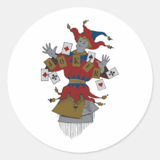 Vintage Joker Runt Klistermärke