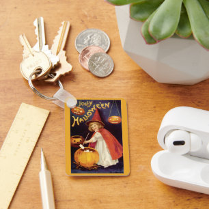 Vintage Jolly Halloween Witch av Ellen Clapsaddle Nyckelring