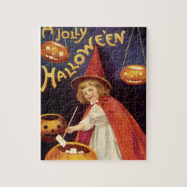 Vintage Jolly Halloween Witch av Ellen Clapsaddle Pussel (Vertikal)