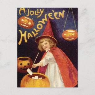 Vintage Jolly Halloween Witch av Ellen Clapsaddle Vykort