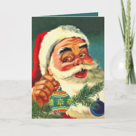 Vintage Jolly Jultomten julkort Helgkort