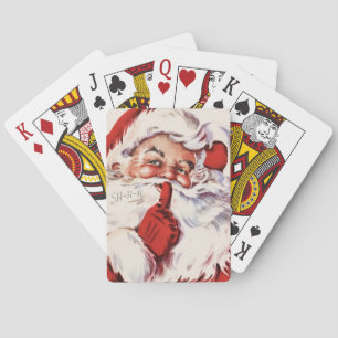 Vintage Jolly Old Santa Shhh Jumbo Casinokort