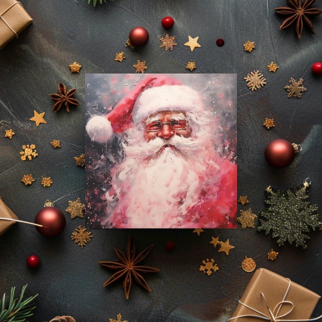 Vintage Jolly Retro Jultomten Julkort (Vintage Jolly Retro Santa Claus Holiday Card)