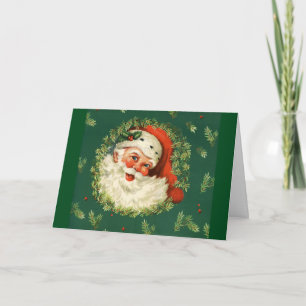 Vintage Jolly Santa Helgkort