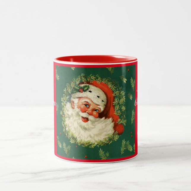 Vintage Jolly Santa Två-Tonad Mugg (Center)
