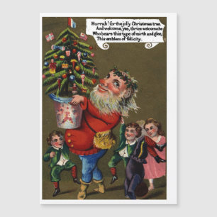 Vintage Jolly St Nick med Julgran Helgdag