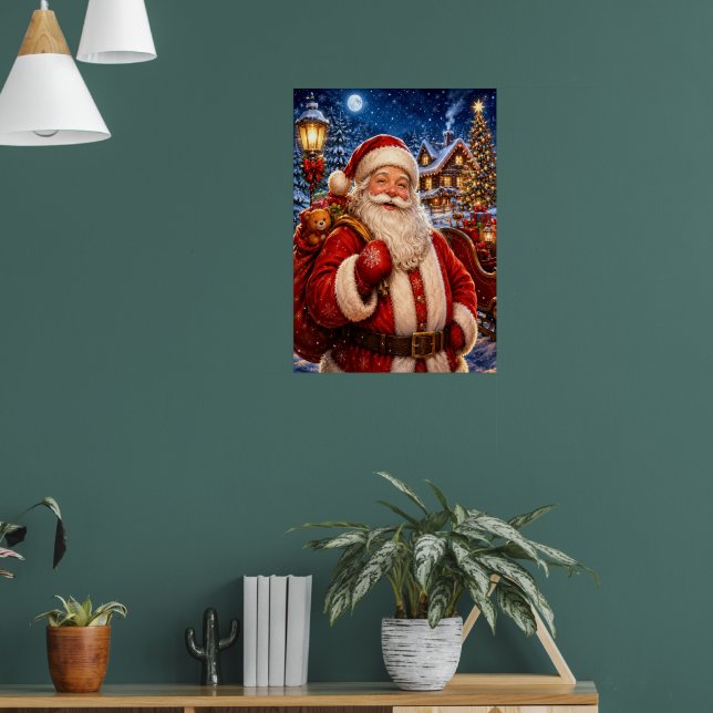 Vintage Jolly Tomte julplakat Poster (Vardagsrum 1)