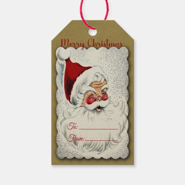 Vintage Jolly Tomte Presentetikett (Framsidan)