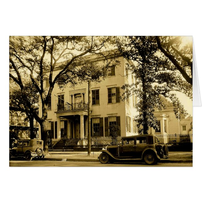 Vintage Jonathan Emanuel Mansion, Mobile Alabama Hälsningskort (Framsidan Horizontal)